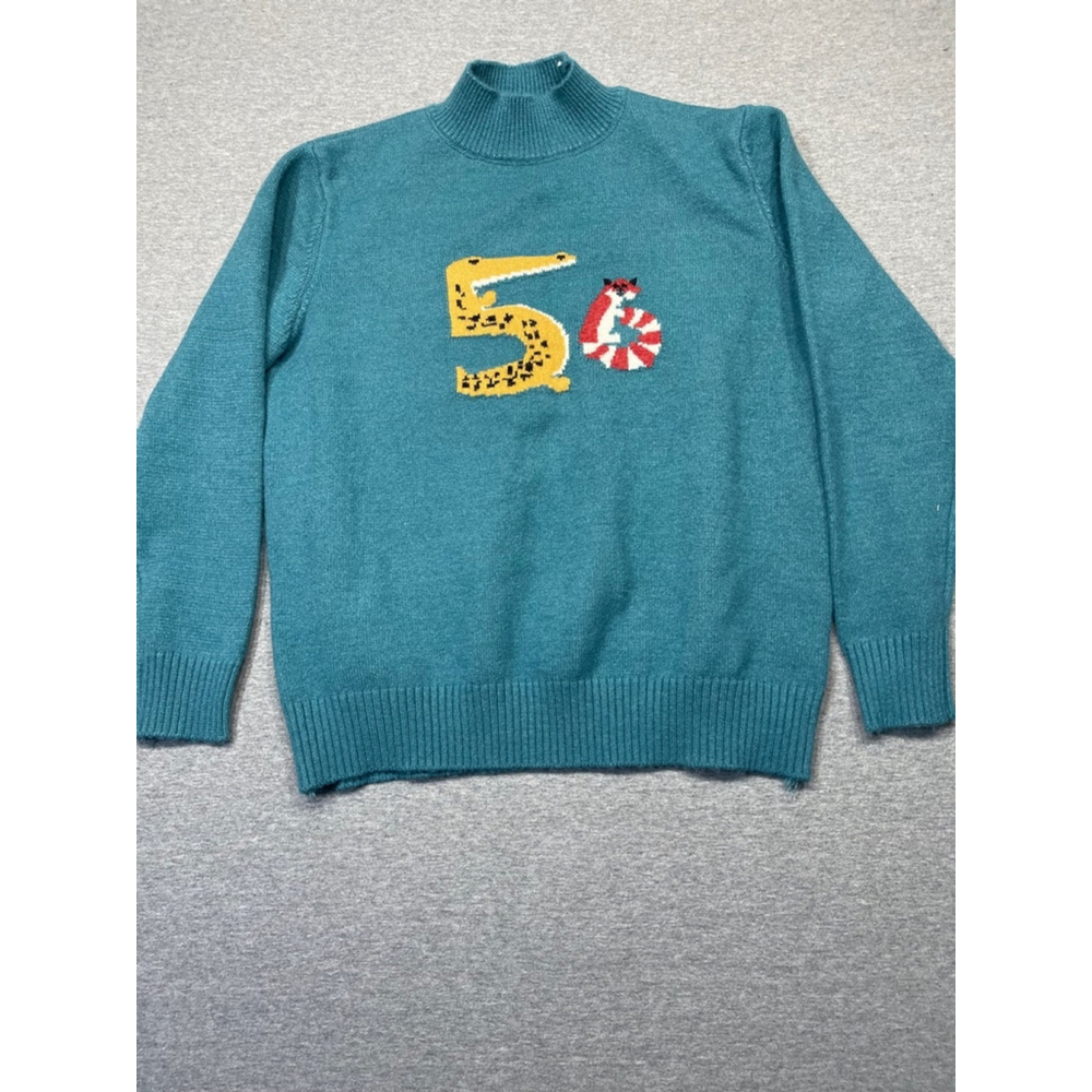 Mens or women’s Sweater L Teal Yellow